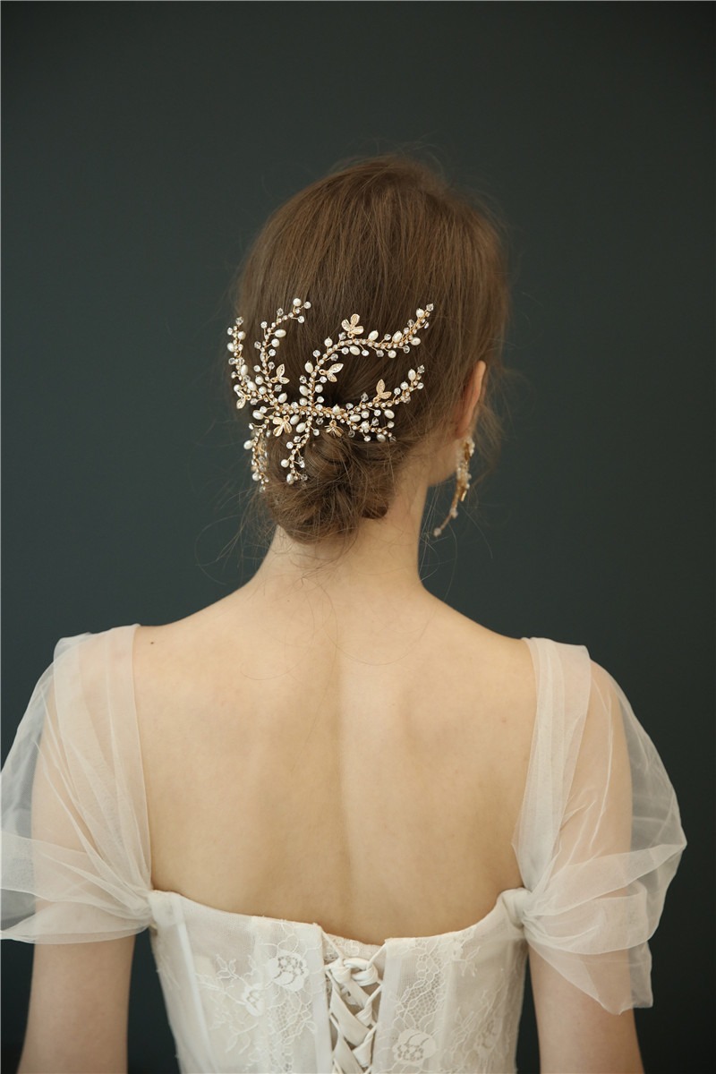 European Wedding Bridal Hair Comb Crystal Earring Beautiful Jewelry Set 