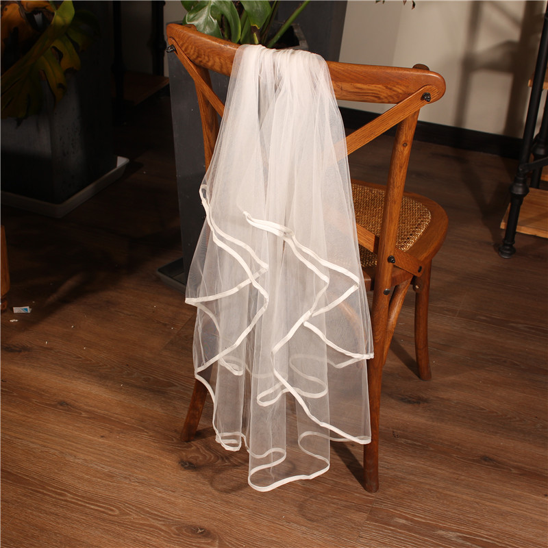 Fashion Latest Short Two Layer Wedding Bridal Women Veil With Comb 
