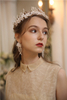 Crystal White Flower Bride Accessories Crown Earrings Jewelry Set