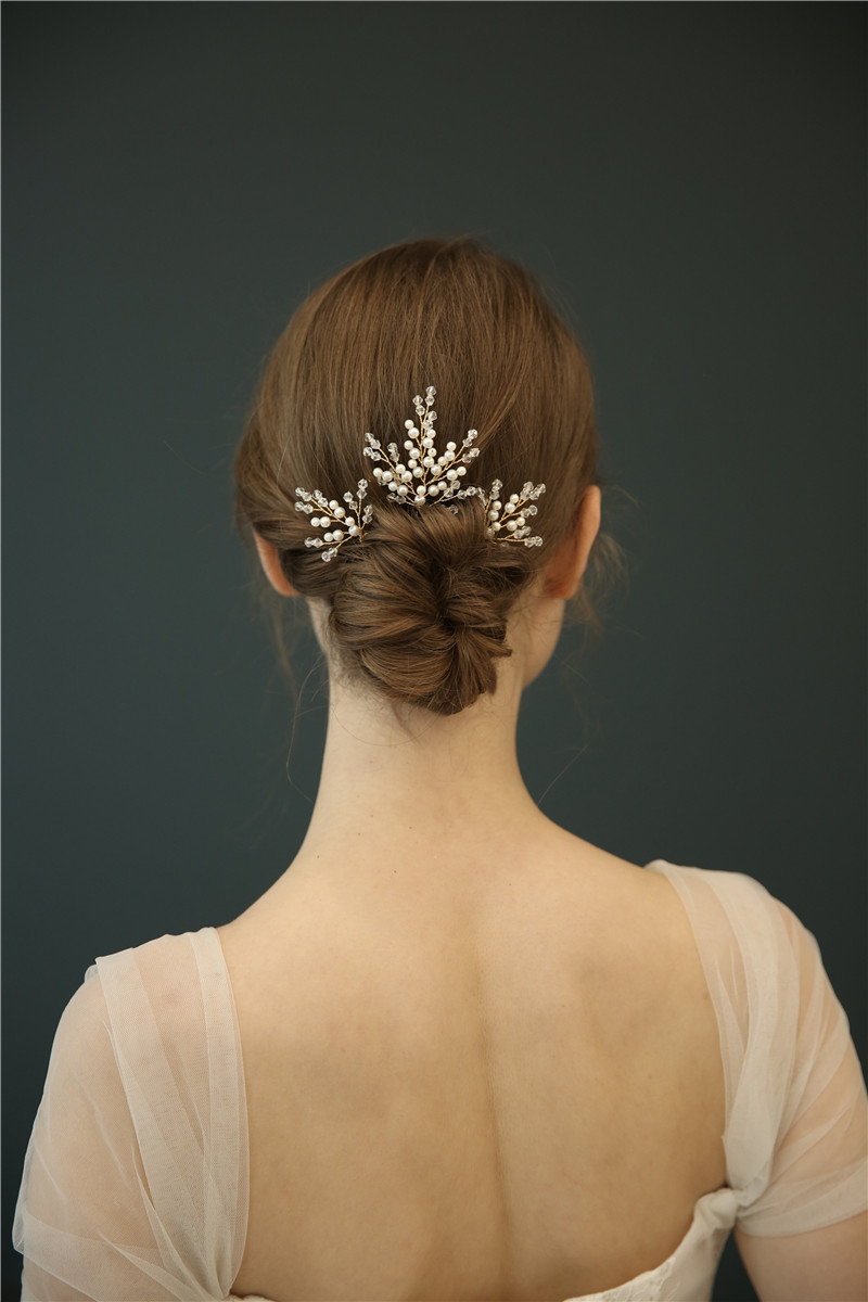 Crystal Bridal Accessories Hair Jewelry Fancy Beads Wedding Hair Pins