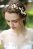 Hair Accessories Wedding Headdress Headband Metal Gold Leaves Hairband Pearl Crystal Headpiece