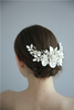 Flower Women Jewelry Rhinestones Wedding Accessory Triangle Hair Comb