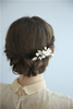 Professional Made Gold Leaf Ceramics Pearl Hair Accessories Decorative Bridal Hair Pin