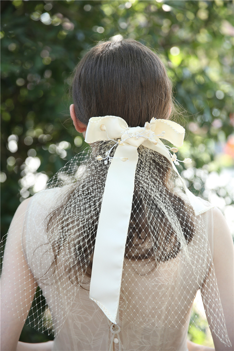 Mesh Design Bachelorette Party Cute White Little Bridal Wedding Veil