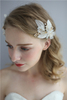White Silk Leaf Flower Hair Accessories Bridal Crystal Wedding Pearl Women Barrette Hair Clips 