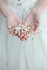 Bridal Pearl Headpiece Hair Accessories Beaded Flower Wedding Women Gold Leaves Hair Clips