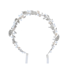 Silver Leaves Bridal Flower Hair Vine Handmade Wedding Crown Headpiece