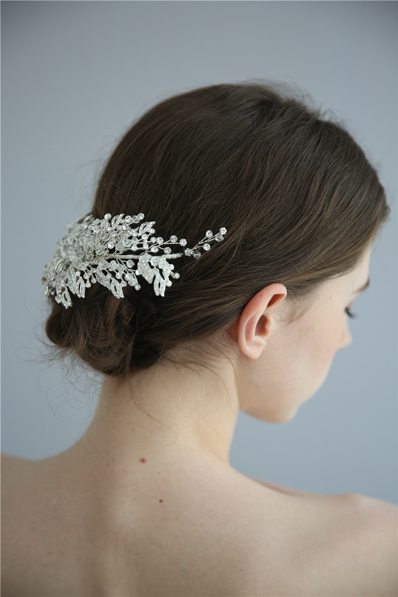 Pure Handmade Crystal Hair Jewelry Accessories Barrette Bridal Hair Clips 