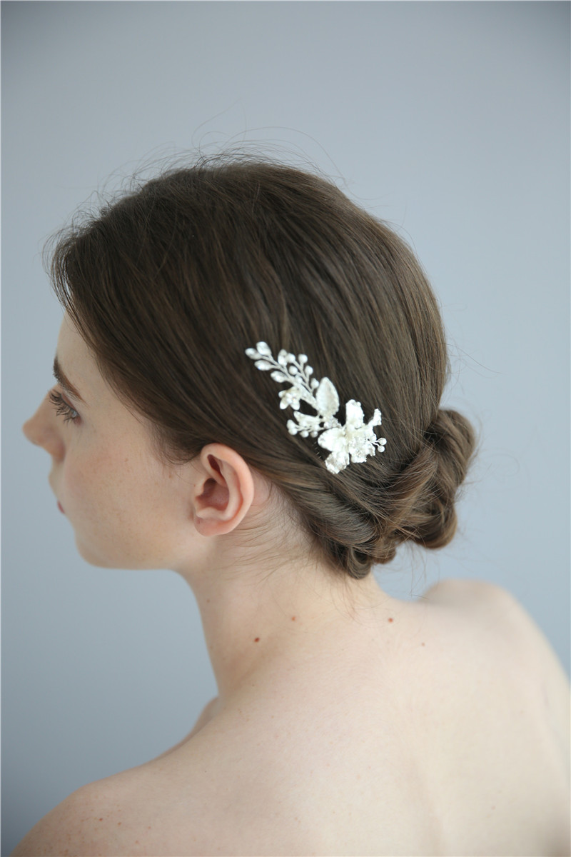 Decorative Fancy Wedding Women Fashion New Design Gold Flower Bridal Hair Comb