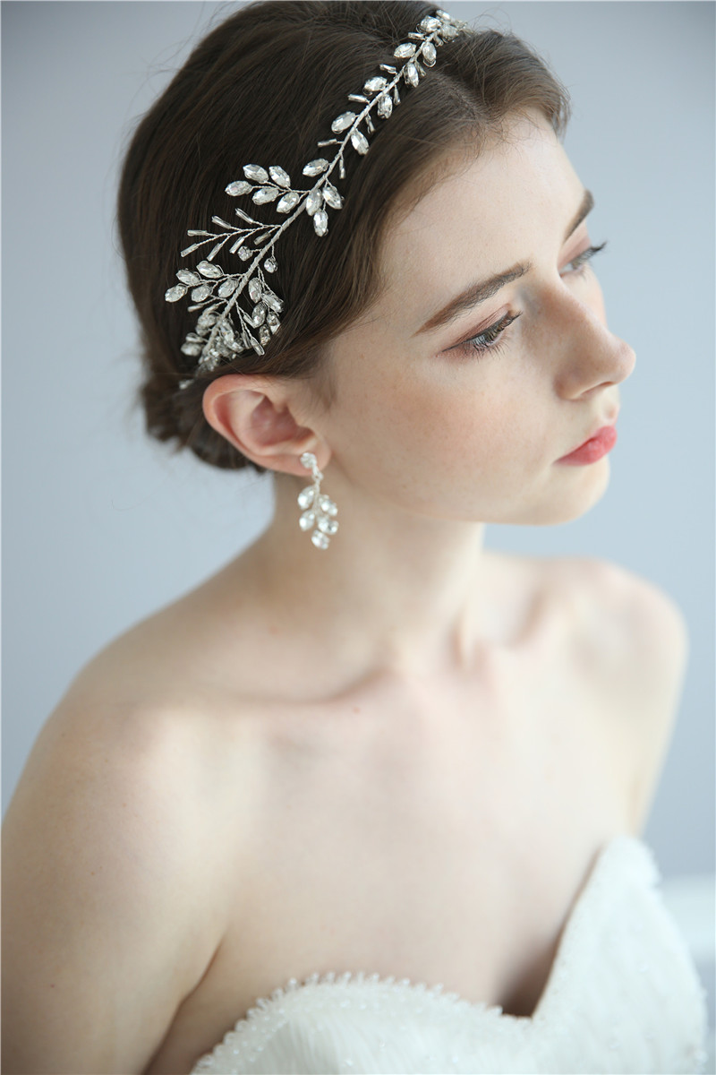 Floral Earring Accessories Eco-friendly Material Wedding Bridal Headpiece Set