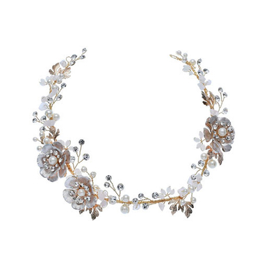 Luxury Gold High Quality Handmade Crystal Floral Headpiece Bridal Head Bands