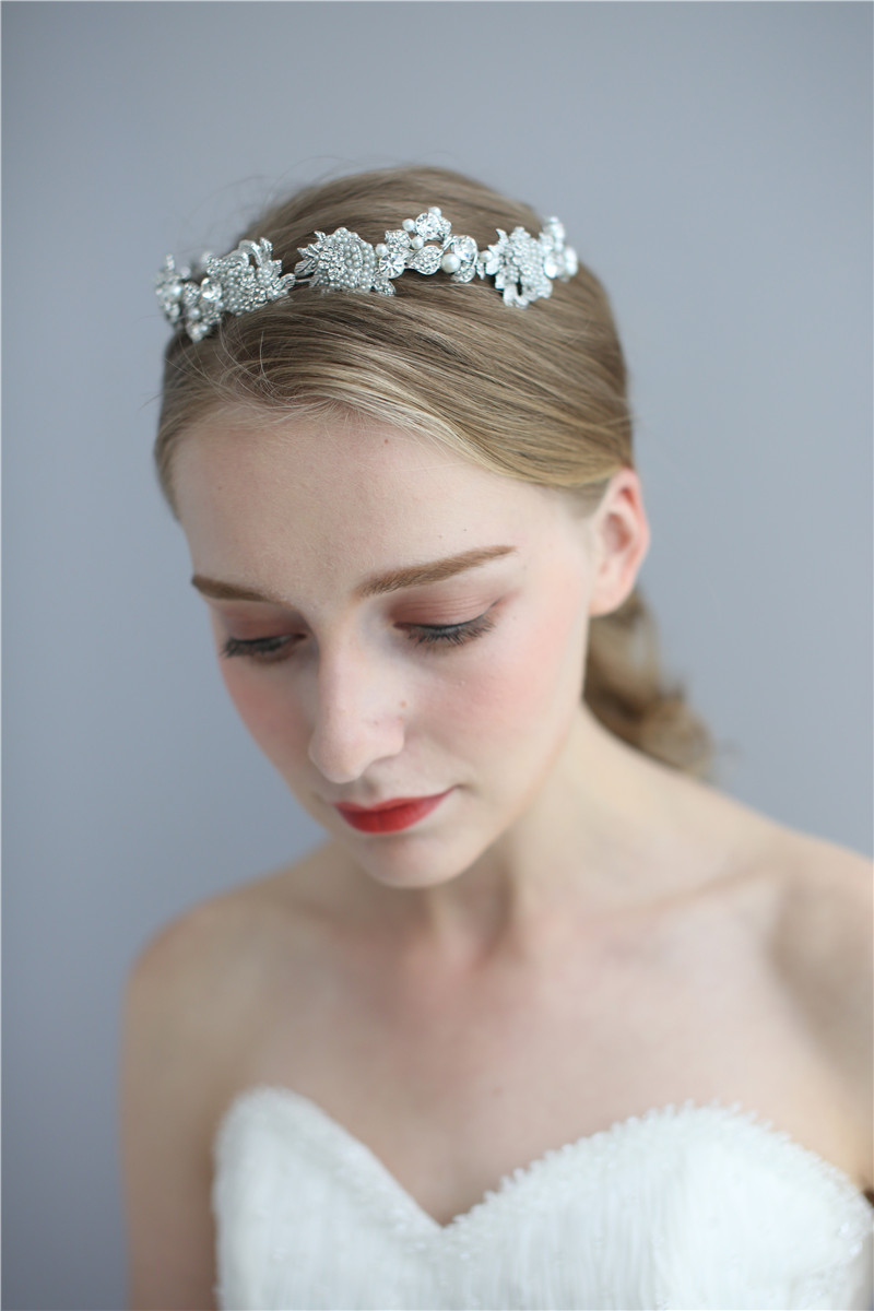 Alloy Crystal Silver Fashion Hair Accessories Rhinestone Tiaras Crown
