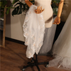 European Style White Short One Layer Lace Edge Bridal Wedding Veils