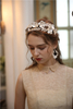 Silver Flower Jewelry Wedding Earring Headpiece Set for Women Girls