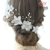 Silk Flower Pearl Hair Jewelry Accessories Hairpins Crystal Bridal Hair Pin