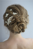 Handmade Pearls Bridal Hairband Headdress Fashion Women Party Prom Hair Combs Set