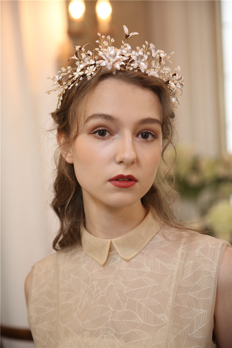 Top Quality Handmade Flower Bride Tiara Crown Wedding Crown