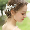 Handmade Crystal Silver Leaf Hairband Bridal Accessories Jewelry Wedding Women Fancy Hair Clips 