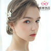 Wholesale Crystal Pearls Beaded Floral Leather Bridal Headpiece Handmade Wedding Hair Clip 