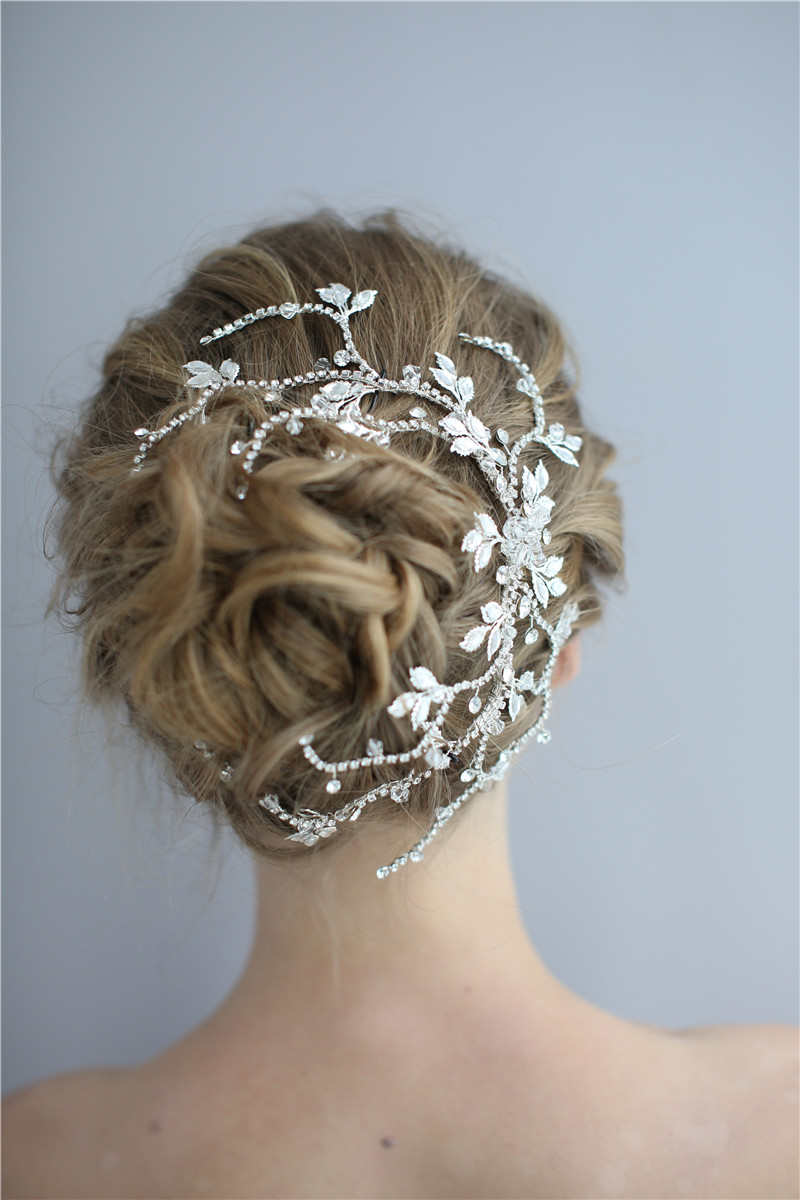 Handmade Floral Delicate Leaf Vine Headdress Wedding Women Fancy Headpiece 