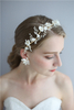 Flower Hairbands Earring Brides Ceramics Head Wear Pearl Hair Accessories Women Tiaras