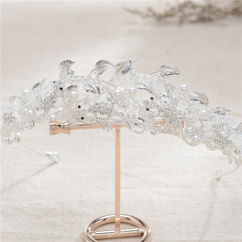 High Quality Silver Alloy Gecko Bride Rhinestone Crystal Beauty Crown