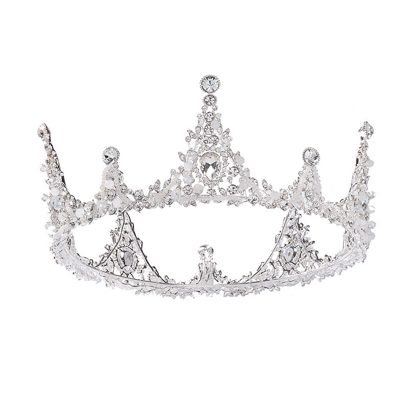 Tiara Princess Diadem Wedding Full Crown Round Wedding Crown