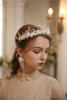 Crystal White Flower Bride Accessories Crown Earrings Jewelry Set