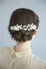 Professional Made Gold Leaf Ceramics Pearl Hair Accessories Decorative Bridal Hair Pin