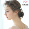 Fashion Handmade Leather Flower Bridal Hair Accessories Metal Gold Leaf Wedding Hair Clip For Women 