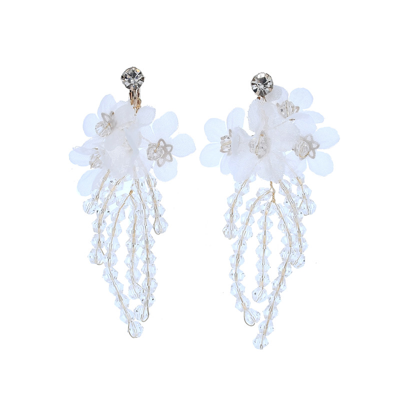 Headbands Hair Ornaments Earring Bridal Crystal Flower Accessories Handmade Women Headpiece