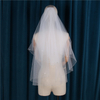 Custom Made Cheap Lace Accessories Short Soft White Beaded Brides Wedding Veils 
