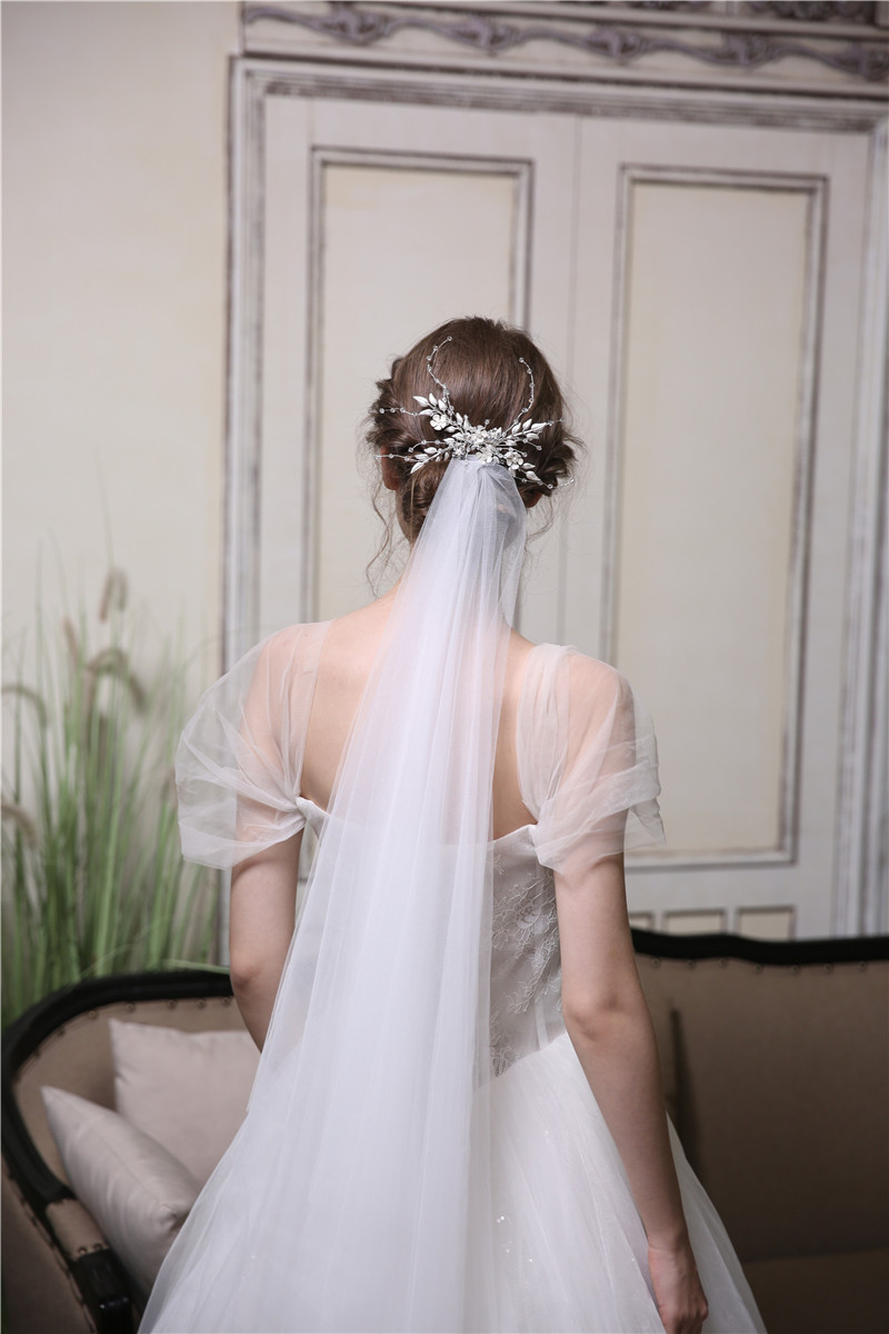 Korea Style Wedding Jewelry Crystal Leaf Bridal Hairbands Hair Combs
