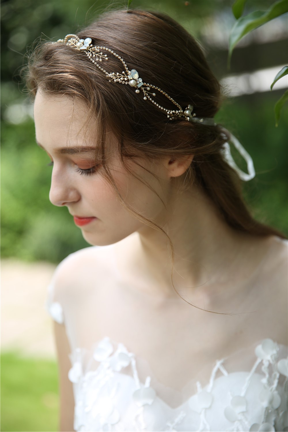 Beautiful Handmade Hair Vine Jewelry Crystal Headband Bridal Wedding Tiara Headpiece For Girl