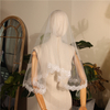 Simple Cheap Lace Wedding Veil Short One Layer White Bridal Veil