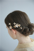 Gold Floral Pearl Hair Jewelry Handmade Headwear Bridal Wedding Hair Pin
