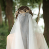Handmade Rhinestone Crystal Flower Leaves Hair Combs For Wedding Bride