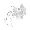 2020 Acrylic Leaves Pearl White Flower Bridal Hair Jewelry For Wedding Rhinestone Crown Tiara Comb