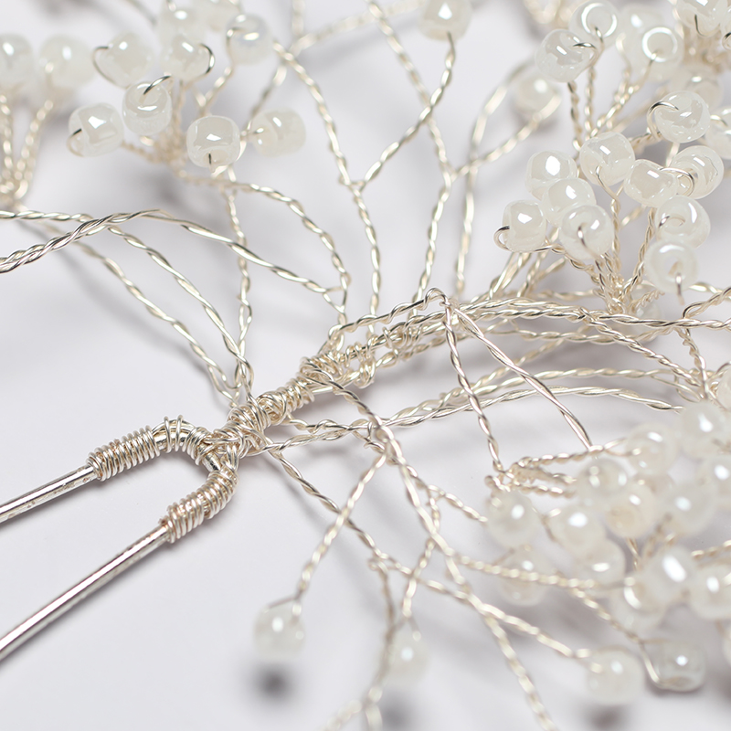 Custom Beads Flower Headdress Handmade Hair Jewelry Accessories Wedding Hair Pins For Women