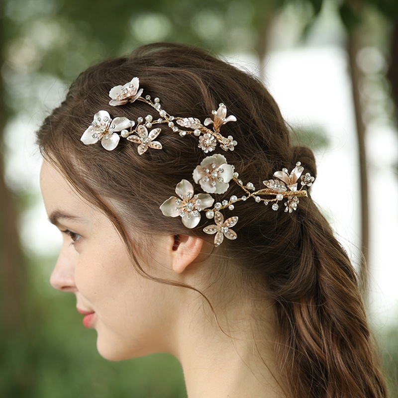 Fancy Flower Hair Clips Rhinestone Wedding Bridal Hair Jewelry Accessories
