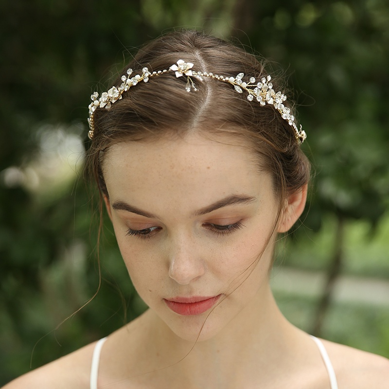 Handmade Hair Vine Rhinestone Hairband Crystal Flower Wedding Headpiece 