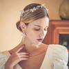 Bulk Handmade Crystal Leaf Flower Pearl Earring Bridal Hair Jewelry Prom Crowns Tiaras