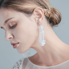 Fashion Bridal Floral Circling Statement Earring Handmade Wedding Flower Clip Earrings