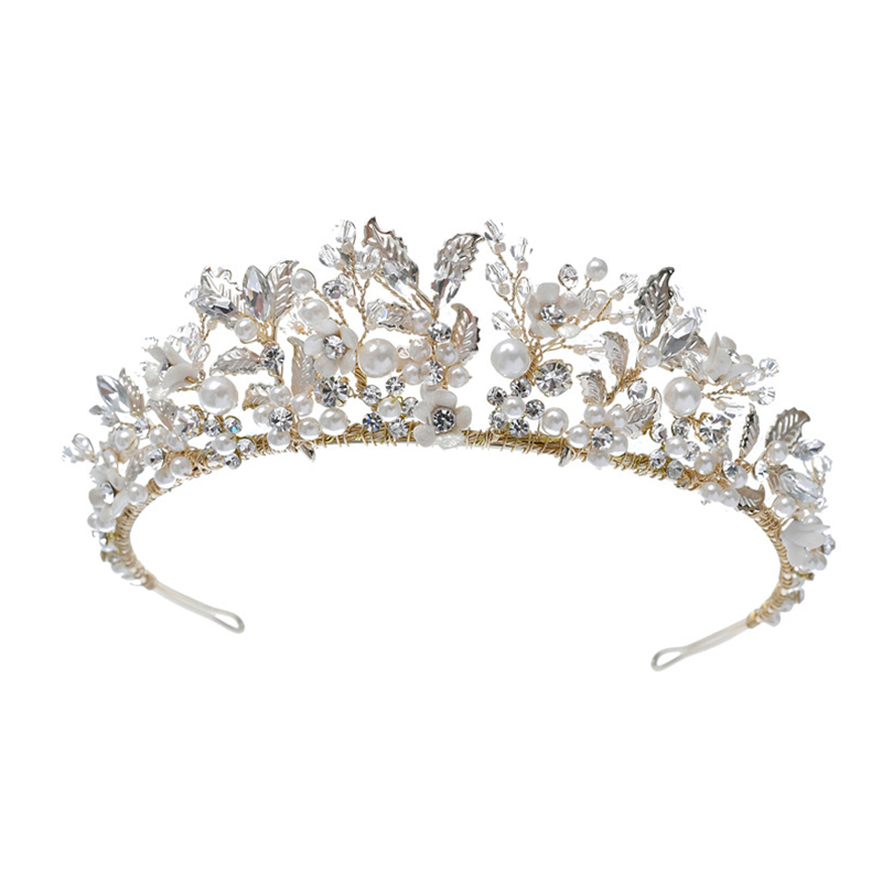 2020 Latest Handmade Bridal Ceramics Flower Headdress Tiaras Crown Prom Necklace Earring Jewelry Set