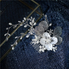 2020 Acrylic Leaves Pearl White Flower Bridal Hair Jewelry For Wedding Rhinestone Crown Tiara Comb