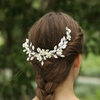 Beautiful Silver Leaves And Flowers Wedding Updo Bridal Hair Comb