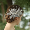 Handmade Leaves Design Lace Hair Clip Hair Jewelry Rhinestone Headpieces For Women