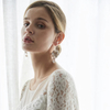 Fashion Jewelry Handmade Bridal Iron Flower Crystal Rhinestone Hoop Earrings For Women