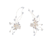 Korea Style Design Handmade Cubic Zirconia Flower Wedding Hair Comb Jewelry Set 