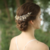 High Quality Golden Flower Leaves Rhinestone Decorative Modern Bridal Headpieces